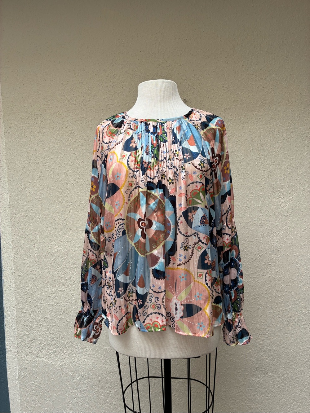 See by Chloe Multicolor Print Top w/ Small pleats